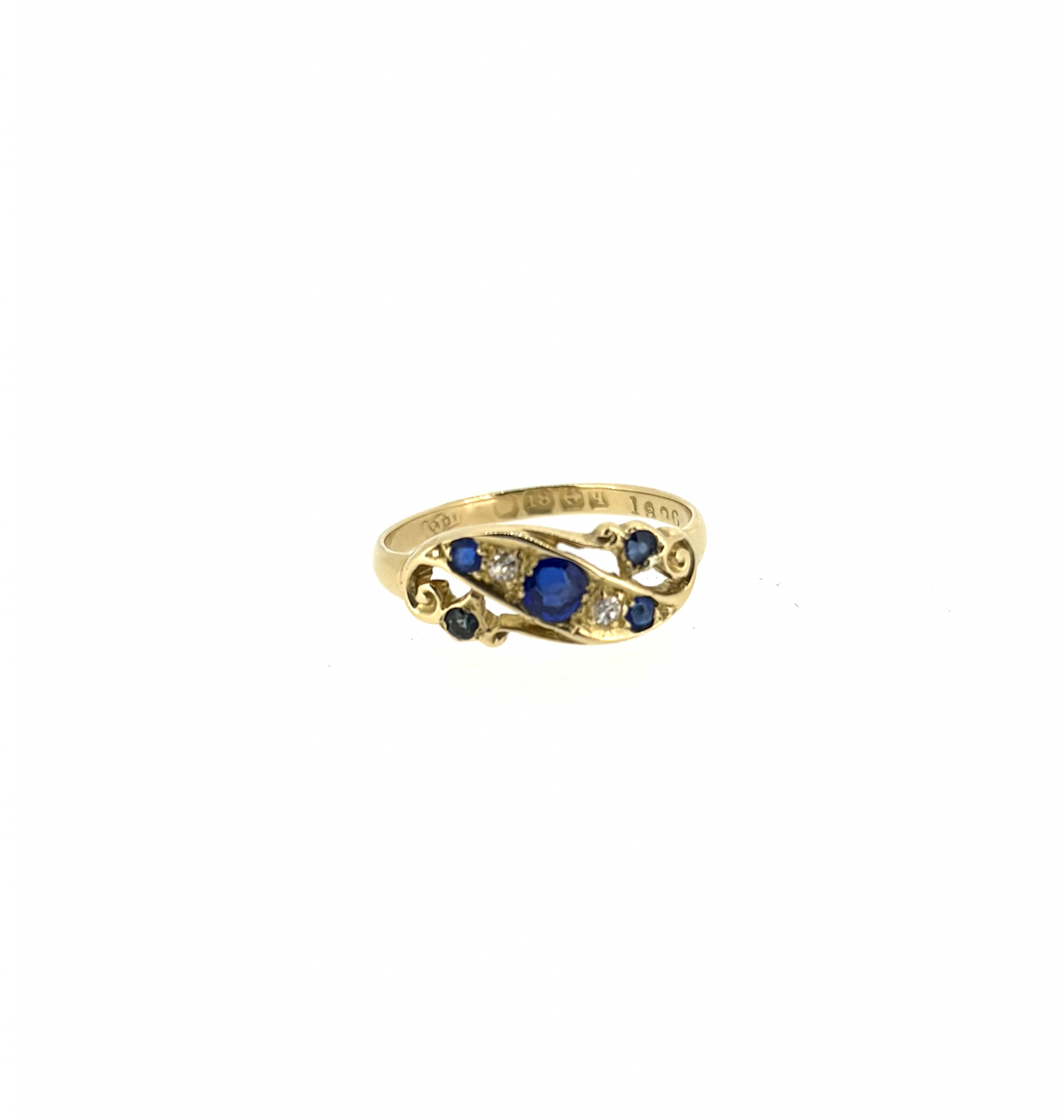 18ct Gold, Diamond & Sapphire Ring