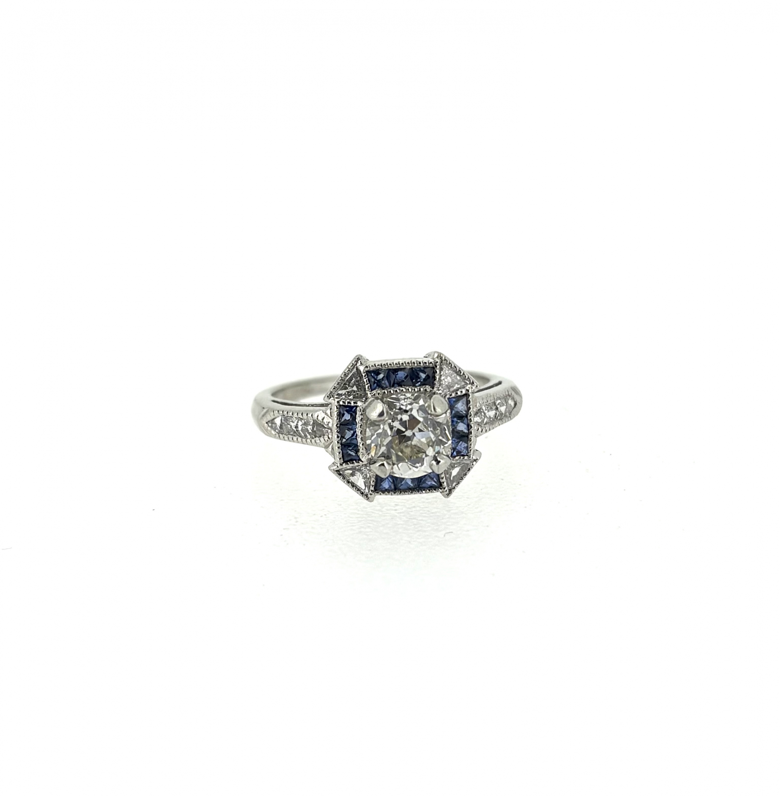 Platinum, Diamond & Sapphire Ring