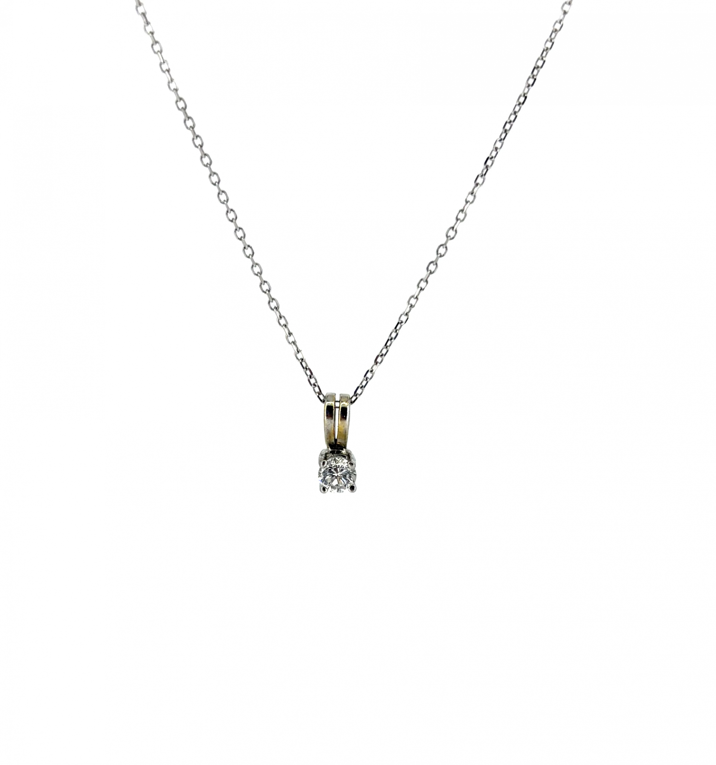 18ct Gold & 0.18ct Diamond Necklace