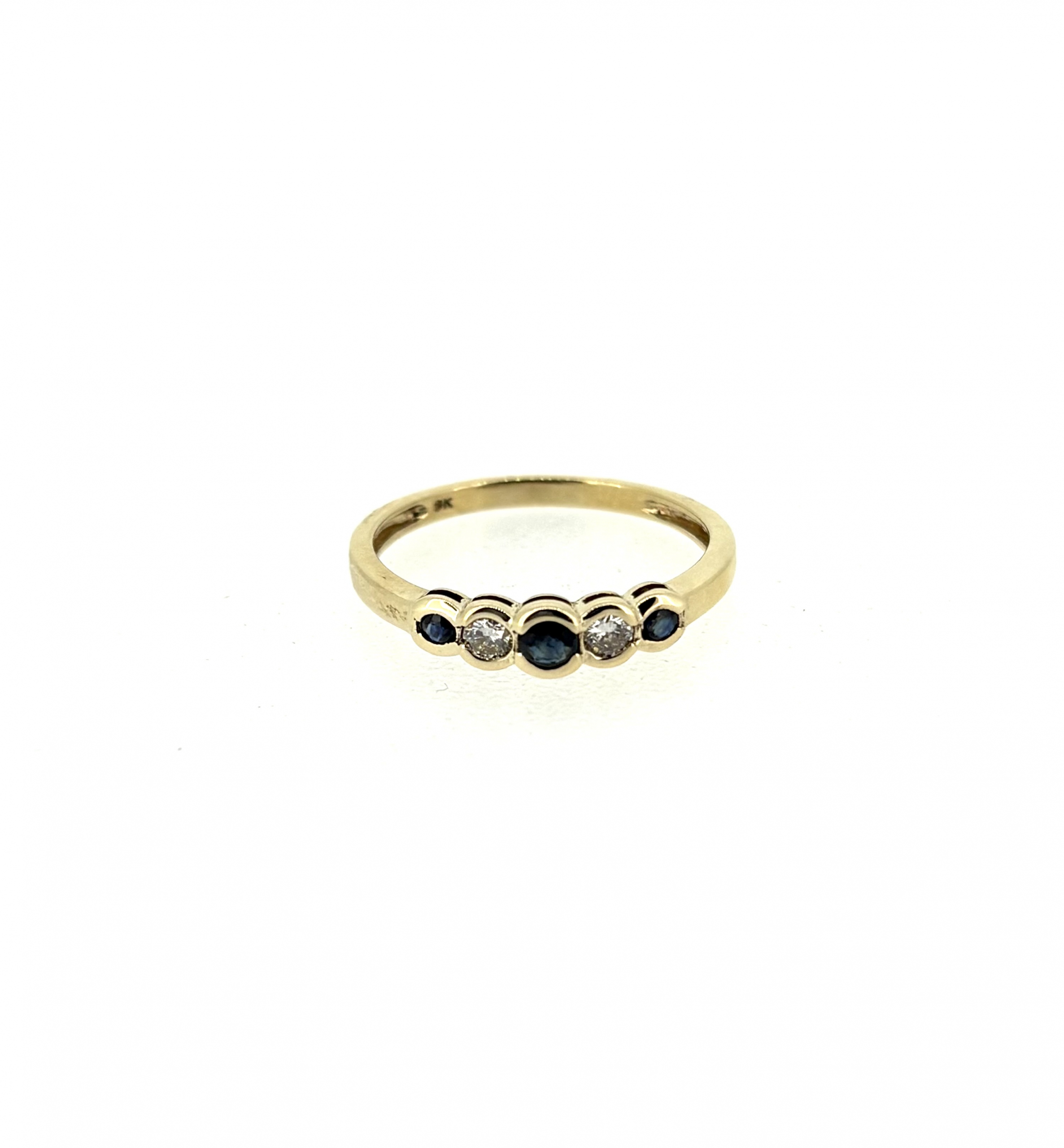 9ct Gold, Sapphire & Diamond Ring