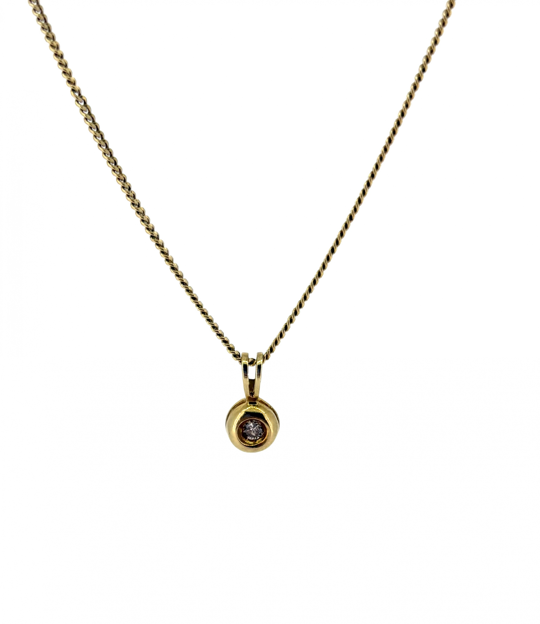 18ct Gold & 0.10ct Diamond Necklace