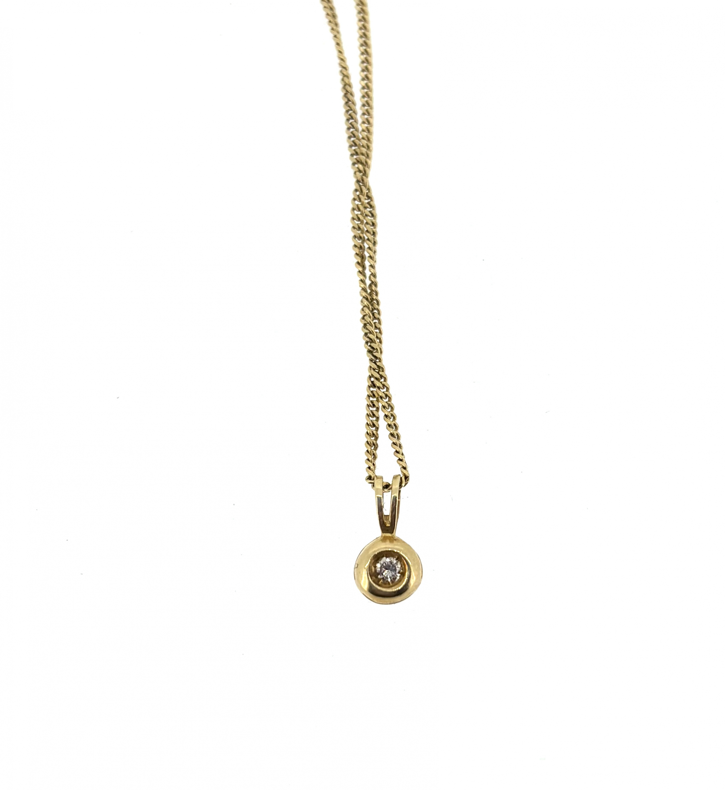 18ct Gold & 0.10ct Diamond Necklace - Image 3