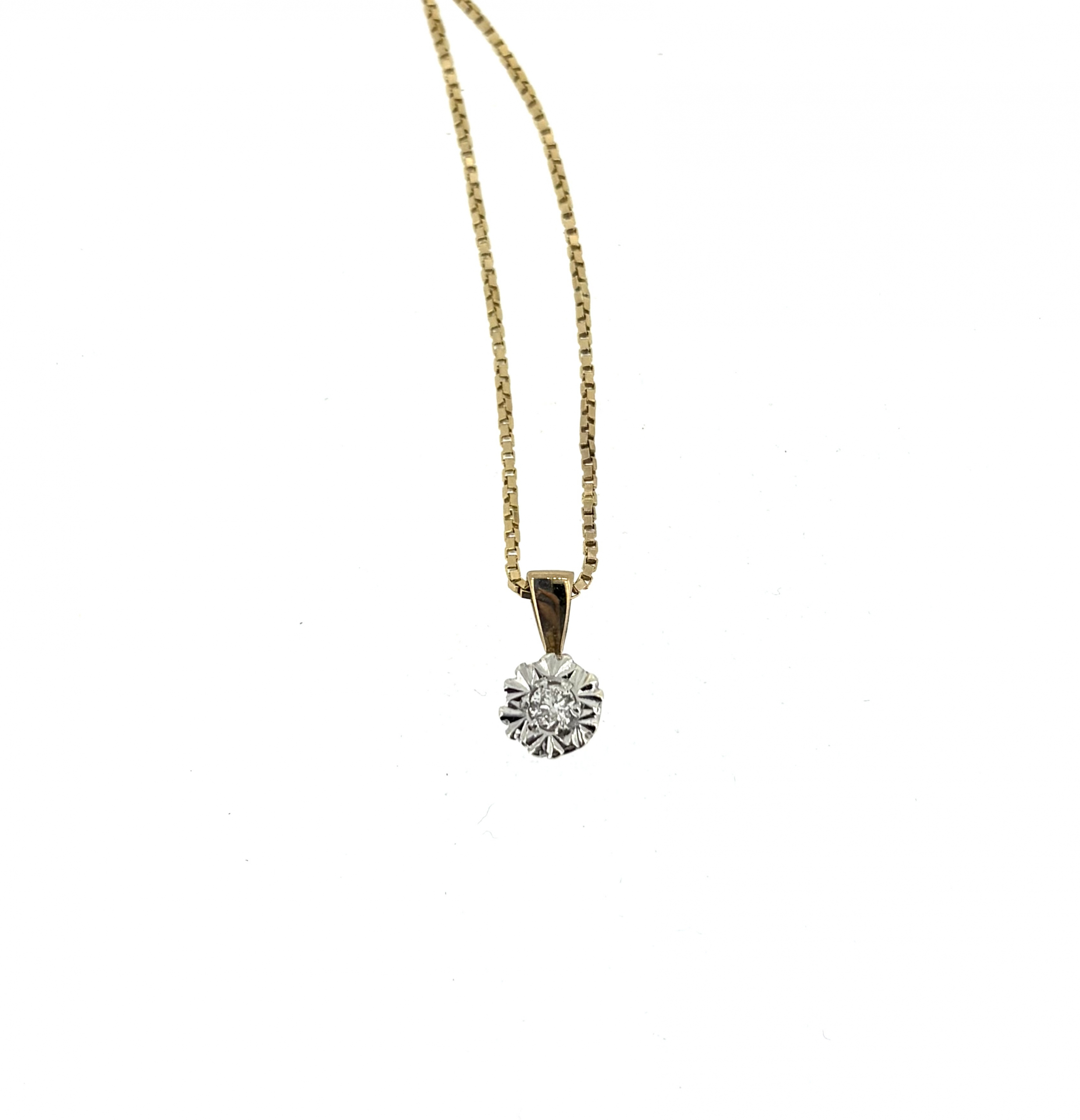 9ct Gold & 0.10ct Diamond Necklace