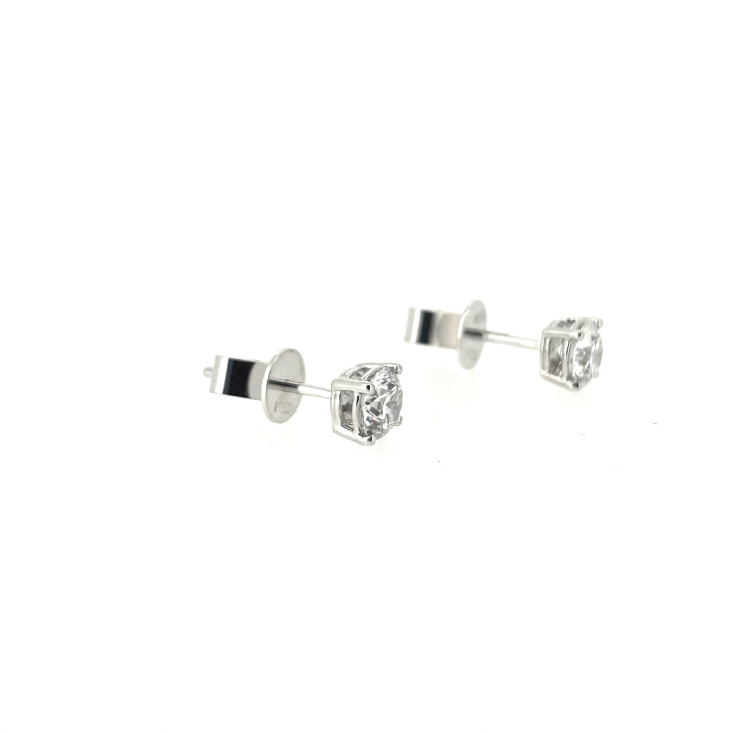 Platinum & 1.08ct Lab Grown Diamond earrings - Image 3