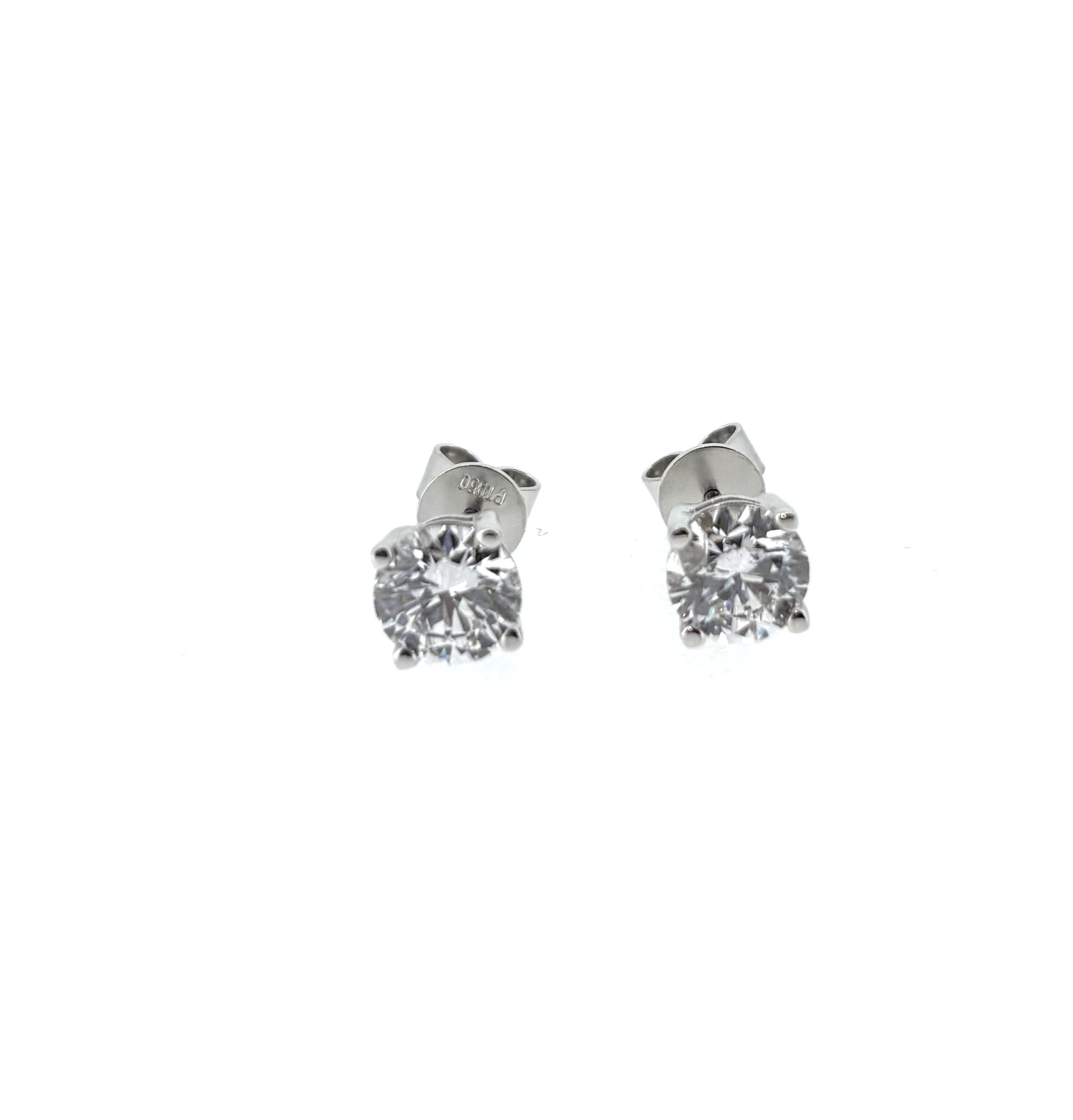 Platinum & 2.36ct Lab Grown Diamond stud earrings