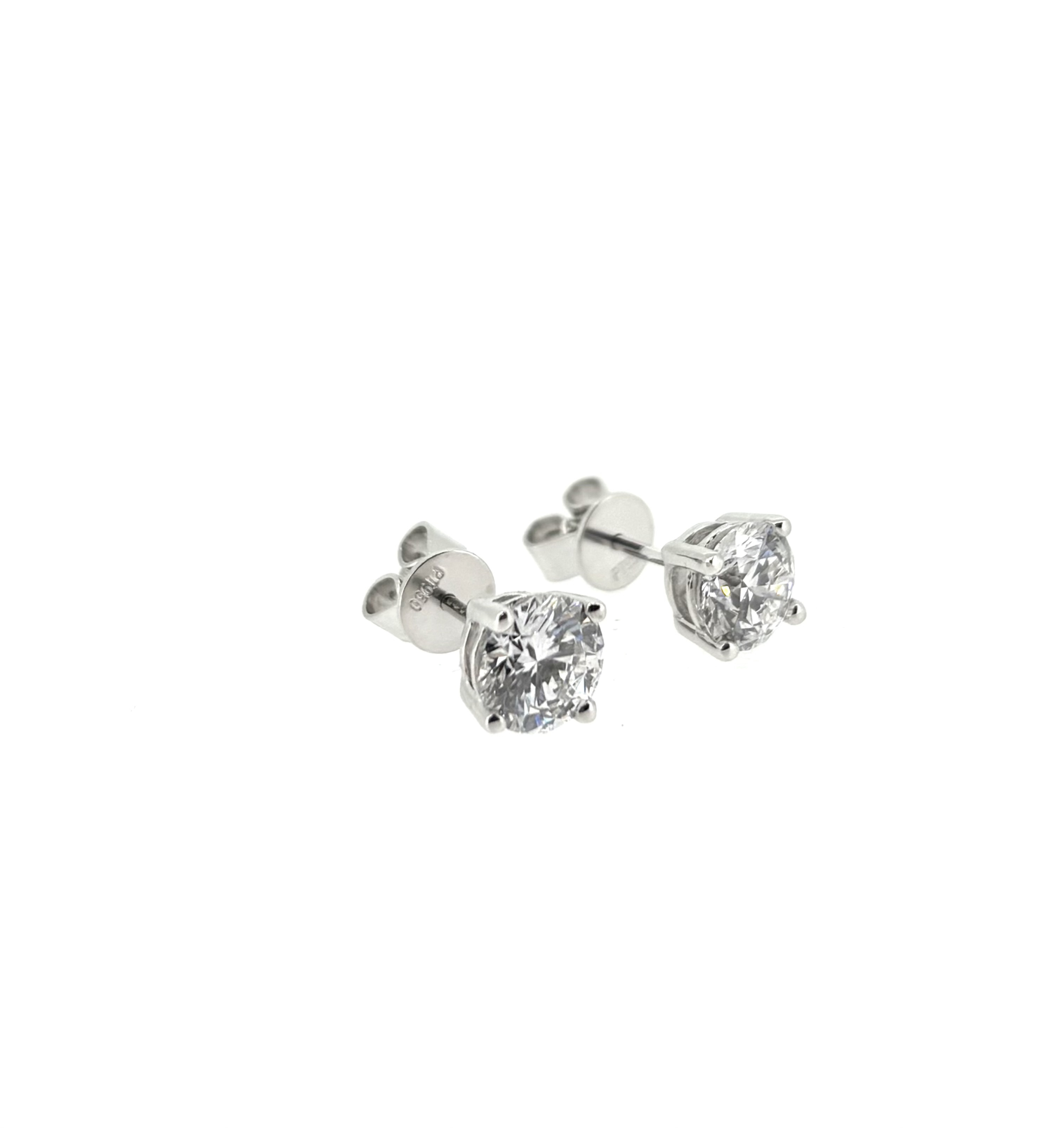Platinum & 2.36ct Lab Grown Diamond stud earrings - Image 3